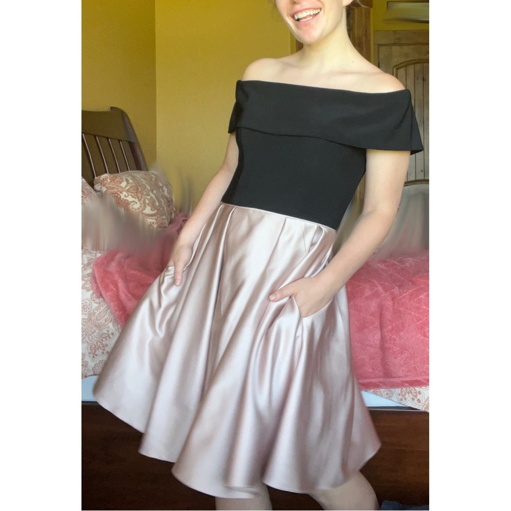 Betsy & Adam off the shoulder dress with pockets